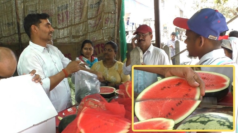 तापमानाचा पारा वाढल्यानं नागरिकांची कलिंगडला पसंती