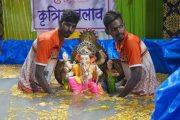 वसई विरारमध्ये पाच दिवसीय गणपतीचे ६६ टक्के विसर्जन कृत्रिम तलावात