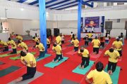 भारतीय तटरक्षक दलाच्या डहाणू स्टेशन मध्ये ११ व्या आंतरराष्ट्रीय योग दिनानिमित्त योगाभ्यास