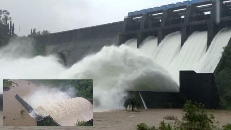 धामणी धरणाचे पाच ही दरवाजे उघडले, सूर्या नदीकाठच्या गावांना सतर्कतेचा इशारा